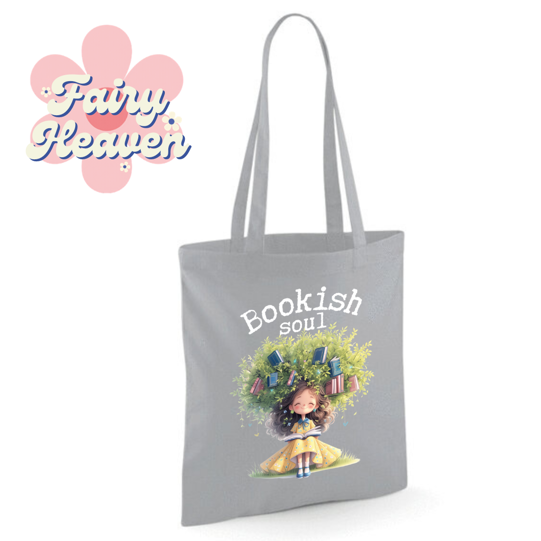 "Bookish soul" Cotton Tote Shopper - lots of colours