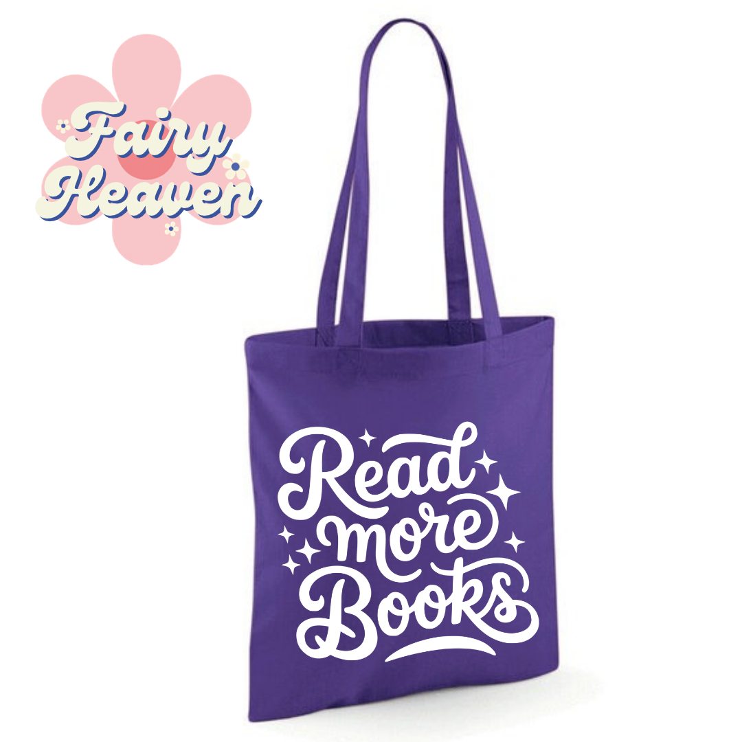 "Read More Books" Cotton Tote Shopper - lots of colours