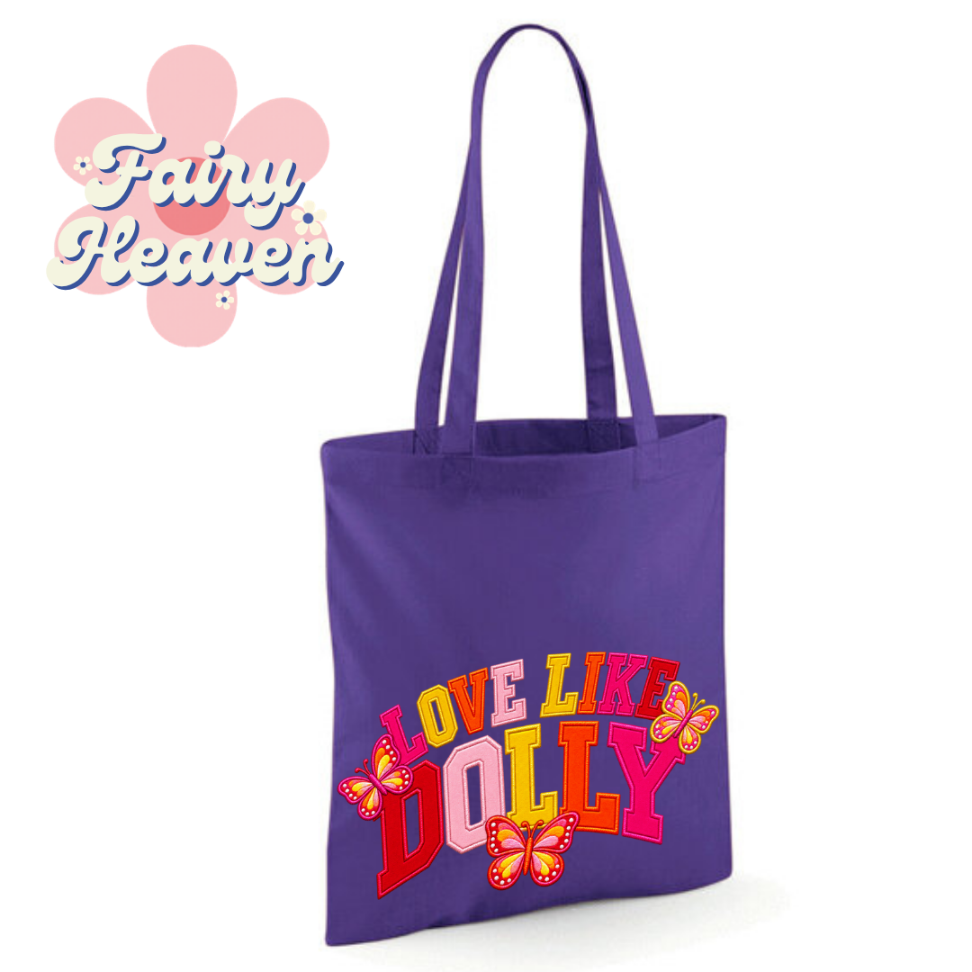 "Love Like Dolly" Cotton Tote Shopper - lots of colours