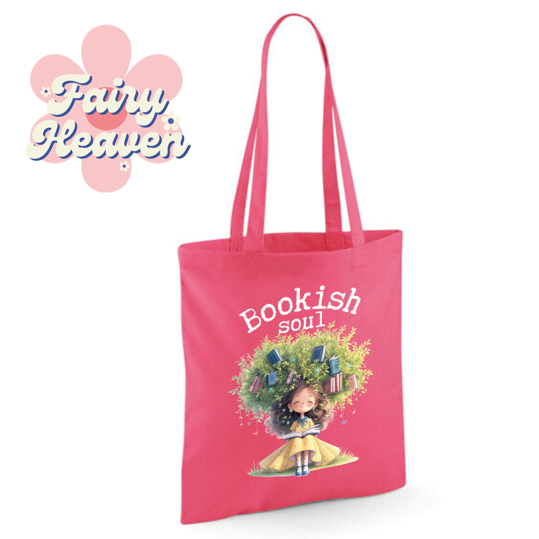 "Bookish soul" Cotton Tote Shopper - lots of colours