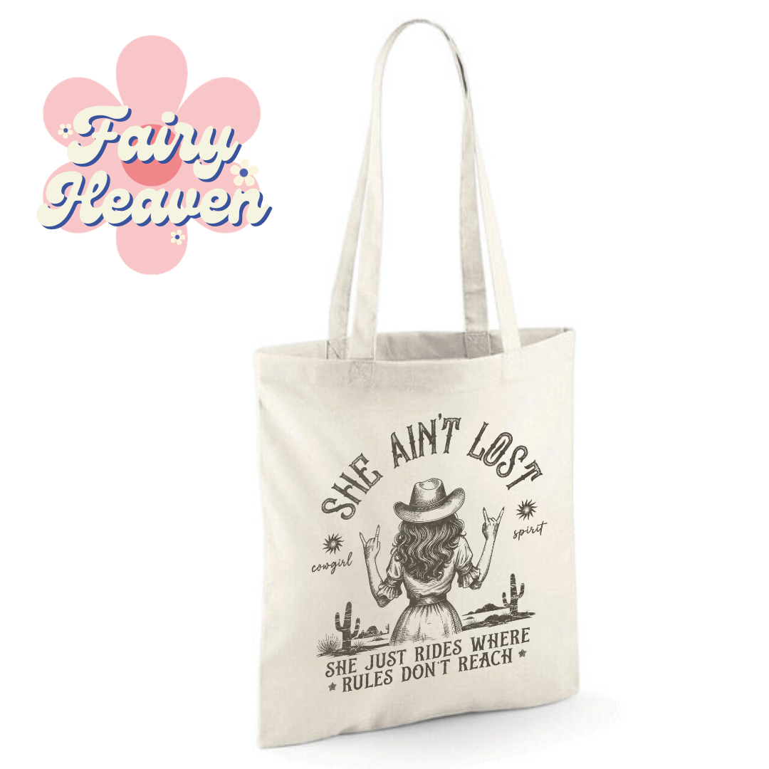 "She Aint Lost" Cotton Tote Shopper - lots of colours