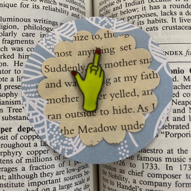 Middle Finger Pin Badge