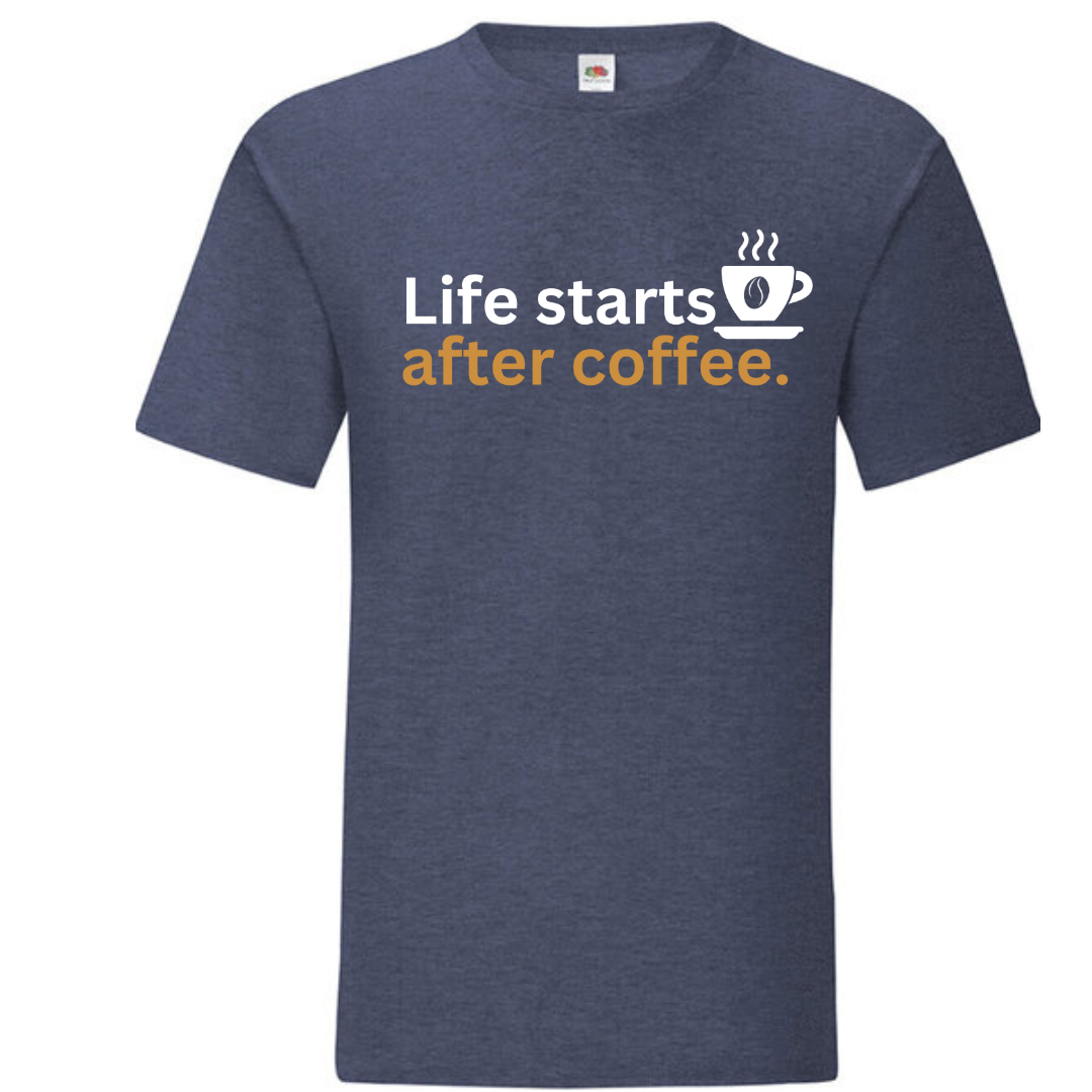 "Life Starts After Coffee" Standard Tee - lots of colours!