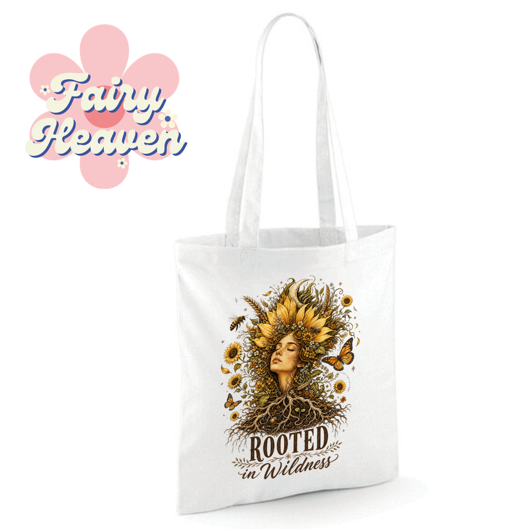"Rooted in Wildness" Cotton Tote Shopper - lots of colours
